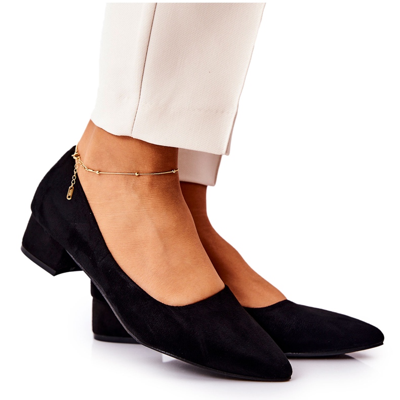SEA Zapatos de salón clásicos para mujer Suede Black Rheya negro