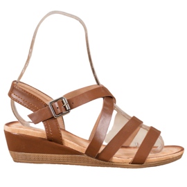 Mannika Zapatos casuales de cuña marrón