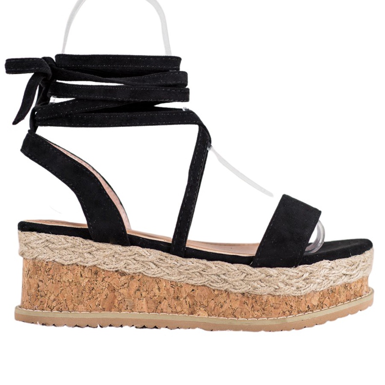 Seastar Sandalias de ante atadas negro