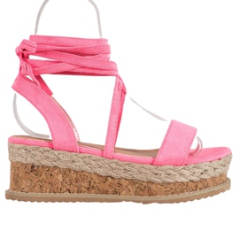 Seastar Sandalias de ante atadas rosa