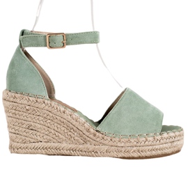 Seastar Sandalias en la cuña de paja verde