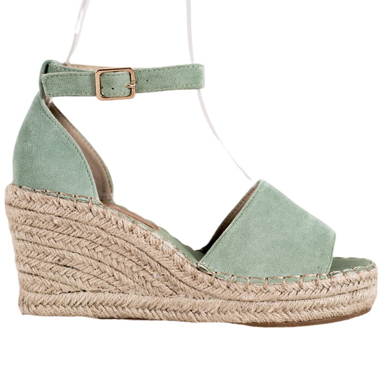 Seastar Sandalias en la cuña de paja verde