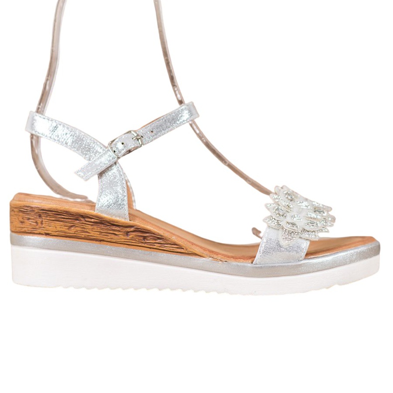 Mannika Cuñas elegantes con adornos. gris Mannika Cuñas elegantes con adornos. gris