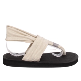 Sandalias, algodón, beige DD82P Beige
