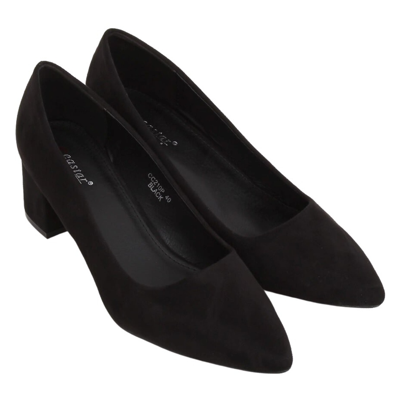 Negro Zapatos de salón tacones bajos negro CC210P Negro