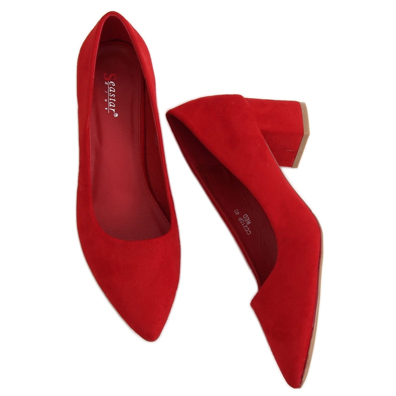 Rojo Bombas tacones bajos rojo CC210P Rojo