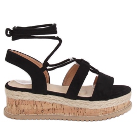 Sandalias alpargatas negras JH116 Negro