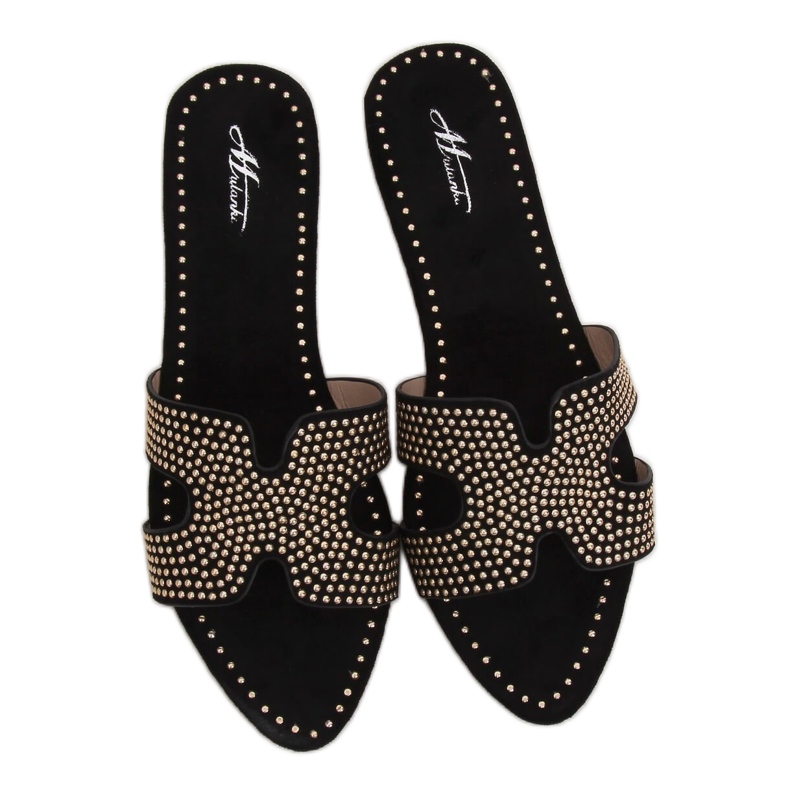 Pantuflas negras de mujer negras Q-88 Black negro Pantuflas negras de mujer negras Q-88 Black negro