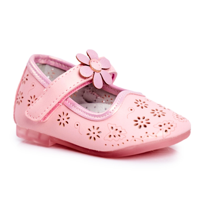 Apawwa Bailarinas infantiles en Velcro Flor Rosa Flored rosado