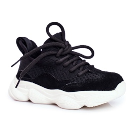 Apawwa Zapatos deportivos infantiles con cordones Volema negros