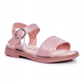 Apawwa Sandalias Infantiles con Velcro Brocado Rosa Verden rosado