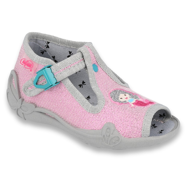 Calzado infantil befado 213P116 rosado gris