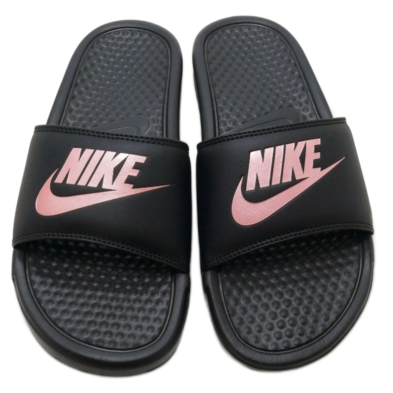 Nike Benassi Just Do It W 343881-007 negro rosado Nike Benassi Just Do It W 343881-007 negro rosado