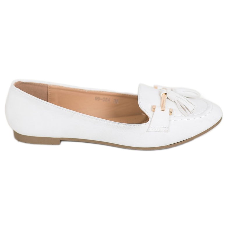 Nio Nio Mocasines elegantes con flecos blanco