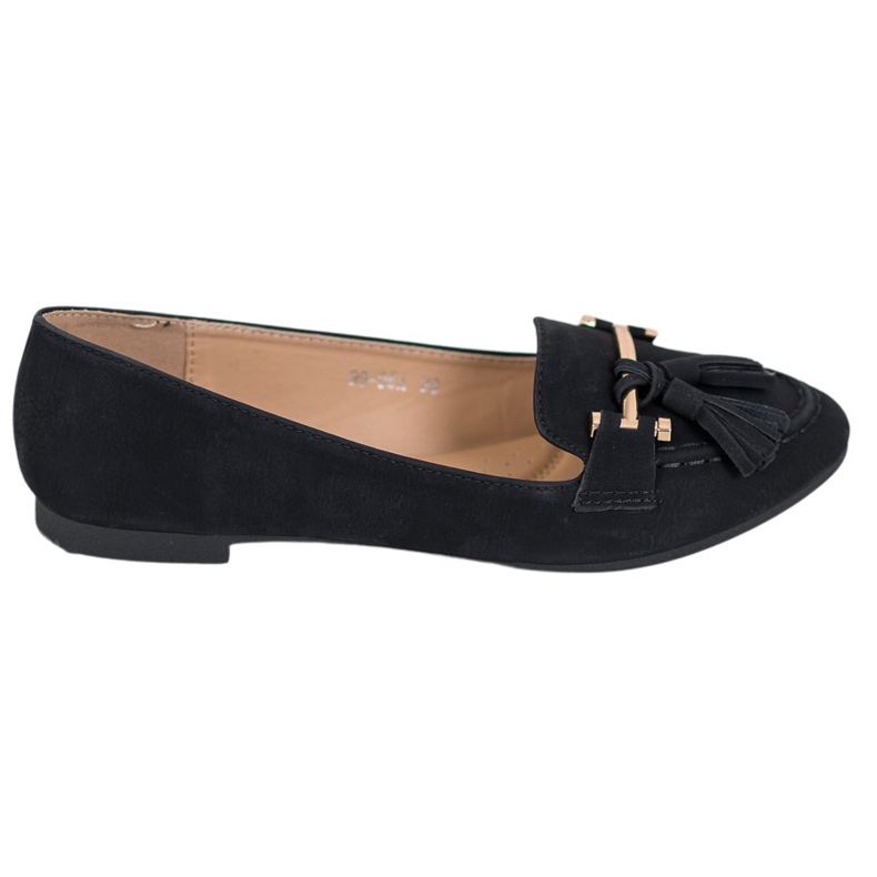 Nio Nio Mocasines elegantes con flecos negro Nio Nio Mocasines elegantes con flecos negro