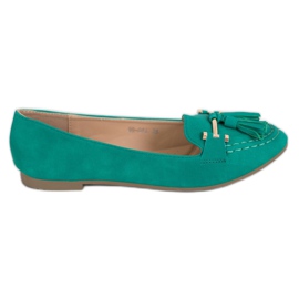 Nio Nio Mocasines elegantes con flecos verde Nio Nio Mocasines elegantes con flecos verde