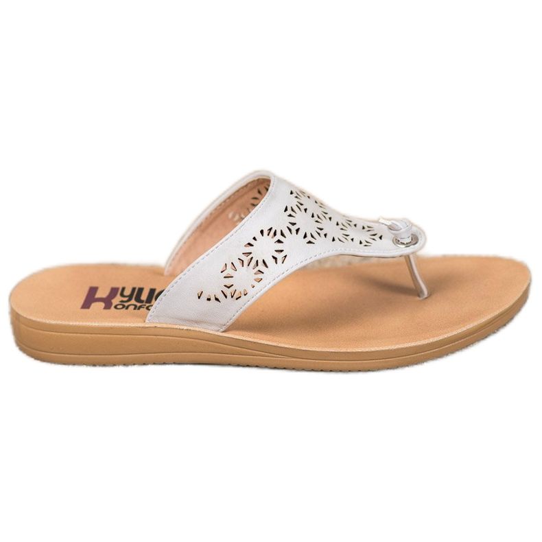 Kylie Pantuflas Con Patrón Calado blanco Kylie Pantuflas Con Patrón Calado blanco