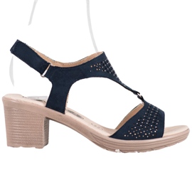SHELOVET Cómodas sandalias de velcro azul