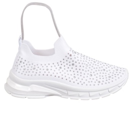 Renda Zapatillas blancas con cristales blanco