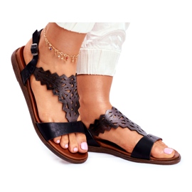 Sandalias Mujer Planas Sergio Leone Negro SK035
