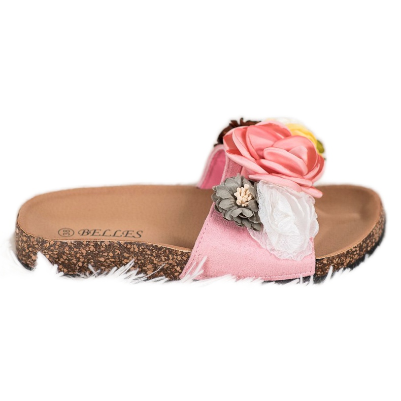 SHELOVET Zapatillas Con Flores rosado