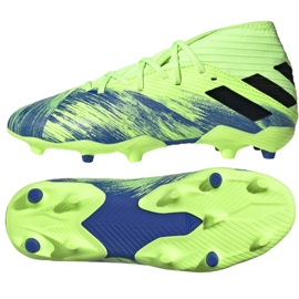 Las botas de fútbol adidas Nemziz 19.3 Fg Jr FV4002 multicolor verde