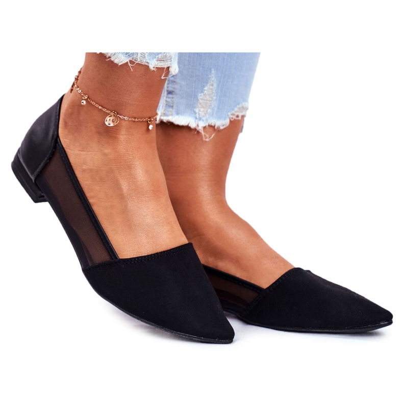 EVE Bailarinas De Mujer Con Malla De Ante Negro Fibe