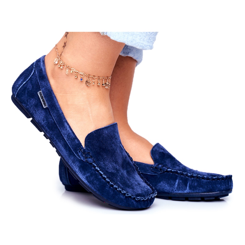 Vinceza Mocasines Mujer Ante Azul Papito
