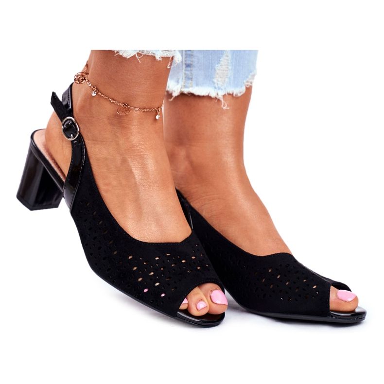 Sandalias de Mujer en Tacón Alto Sergio Leone Negro SK832