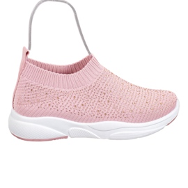 Kayla Calzado deportivo con cristales rosado