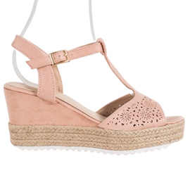 Small Swan Sandalias alpargatas caladas rosado