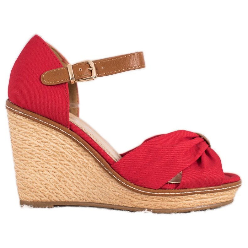 SHELOVET Sandalias de tacón rojo