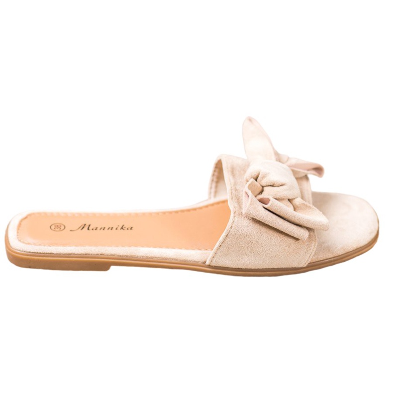 Mannika Zapatillas con lazo marrón