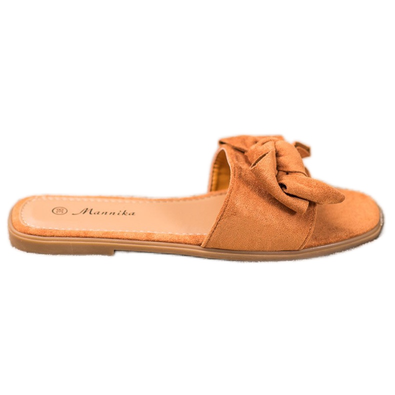 Mannika Zapatillas con lazo marrón