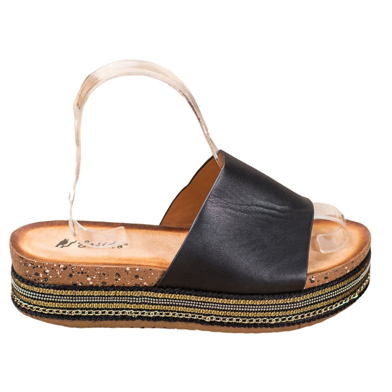 SHELOVET Zapatillas negras en la plataforma negro