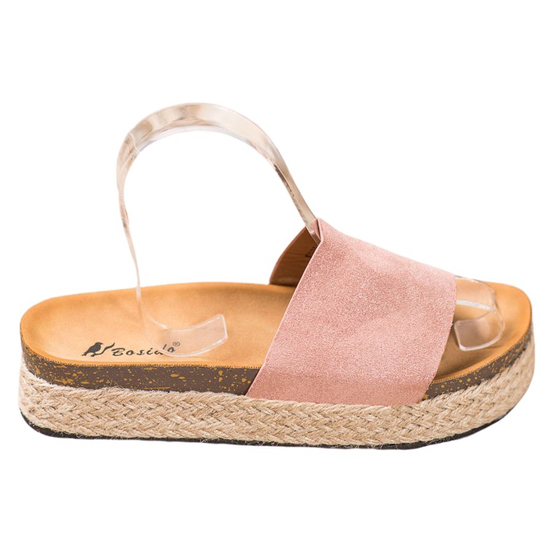 SHELOVET Pantuflas Alpargatas Con Brillo rosado SHELOVET Pantuflas Alpargatas Con Brillo rosado