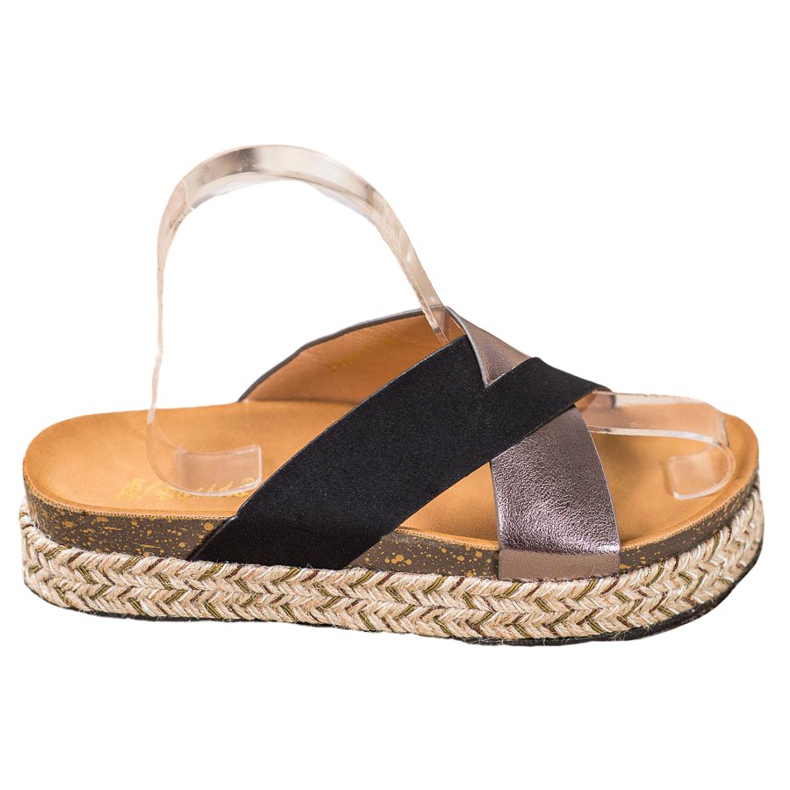 SHELOVET Zapatillas en la plataforma negro gris