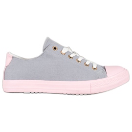 SHELOVET Zapatillas Textiles rosado gris