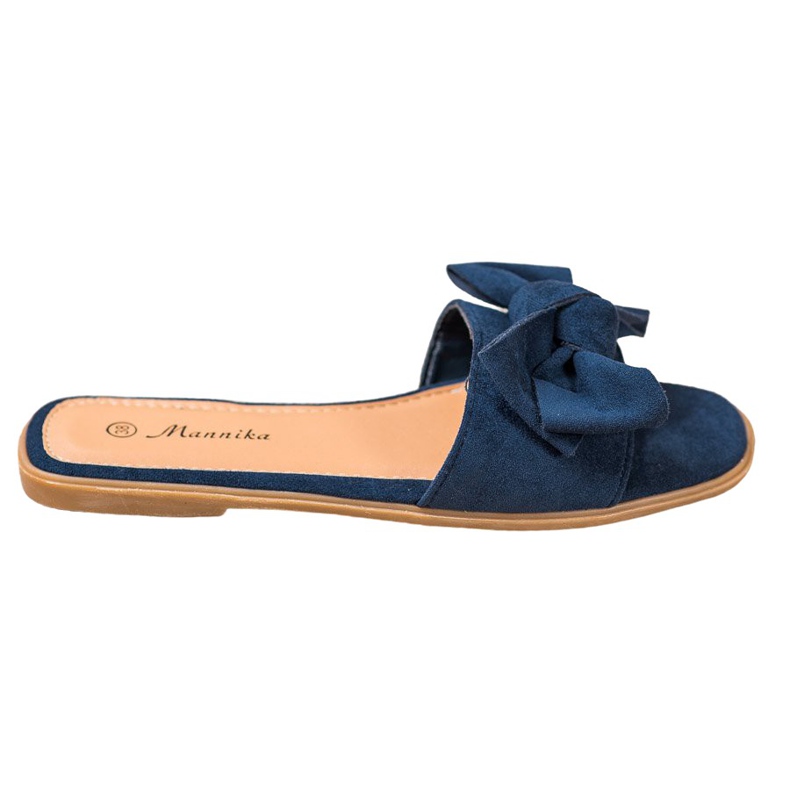 Mannika Zapatillas con lazo azul marino azul