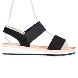 Mannika Sandalias de gamuza en la plataforma negro