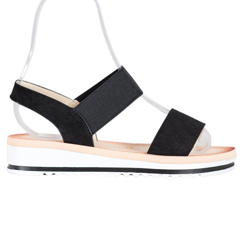 Mannika Sandalias de gamuza en la plataforma negro