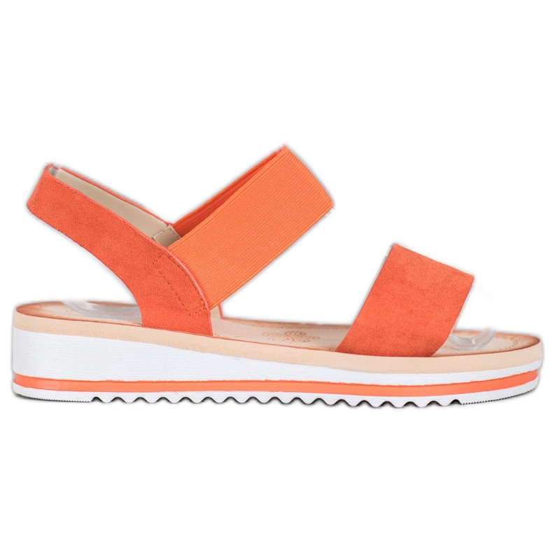 Mannika Sandalias de gamuza en la plataforma naranja