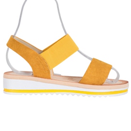 Mannika Sandalias de gamuza en la plataforma amarillo