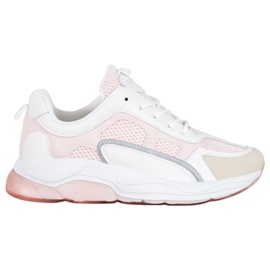Via Giulia  Zapatillas de deporte con purpurina a la moda blanco rosa