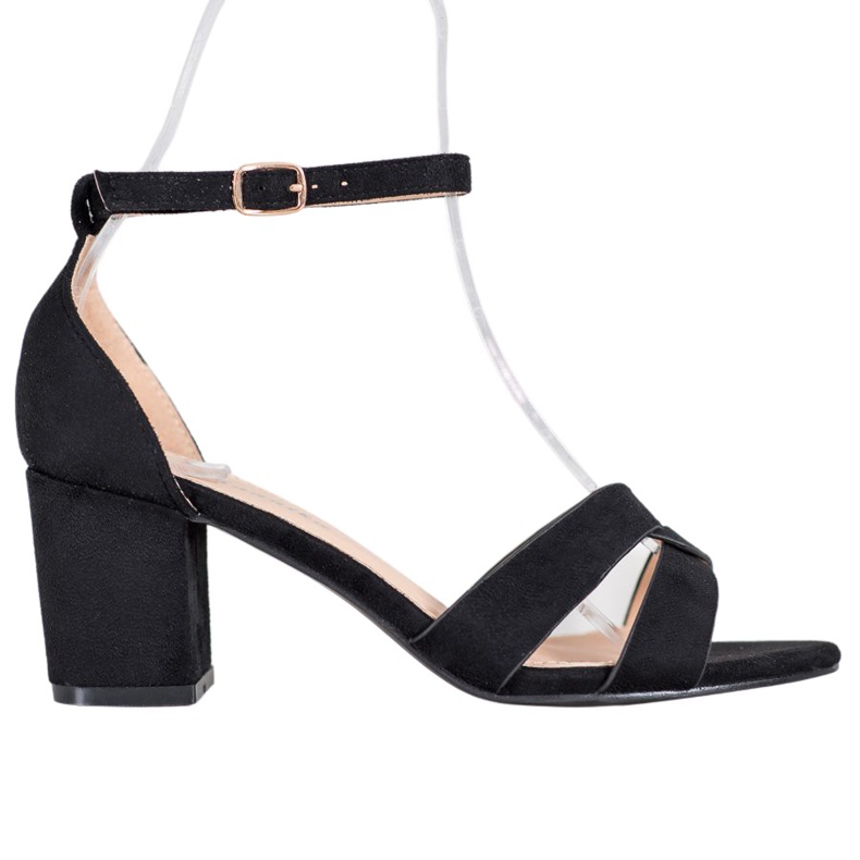 Mannika Sandalias de ante negro