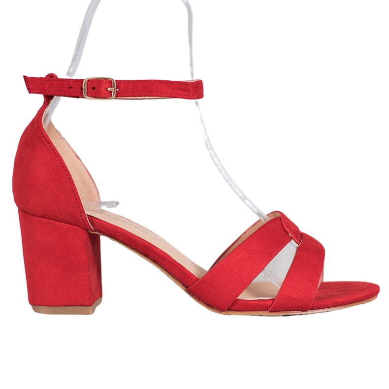 Mannika Sandalias de ante rojo