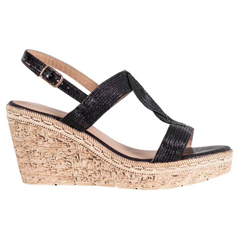 Renda Sandalias de cuña elegantes negro