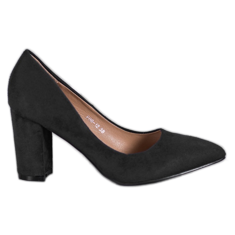 SHELOVET Tacones altos de gamuza negro