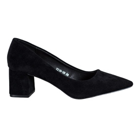 SHELOVET Zapatos negros de tacón bajo