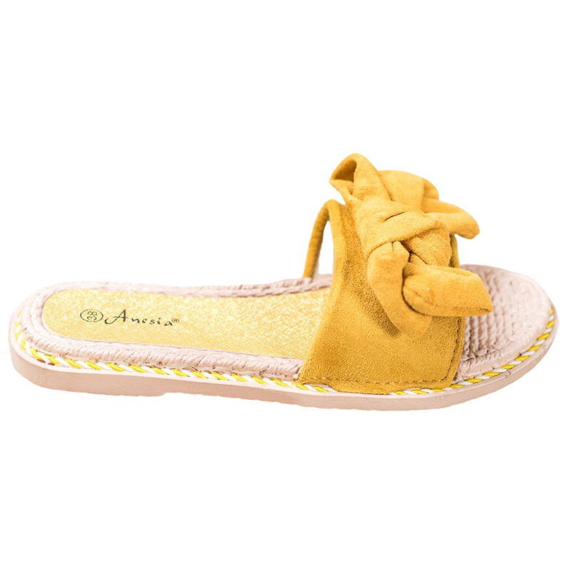 Anesia Paris Zapatillas de gamuza con estilo amarillo